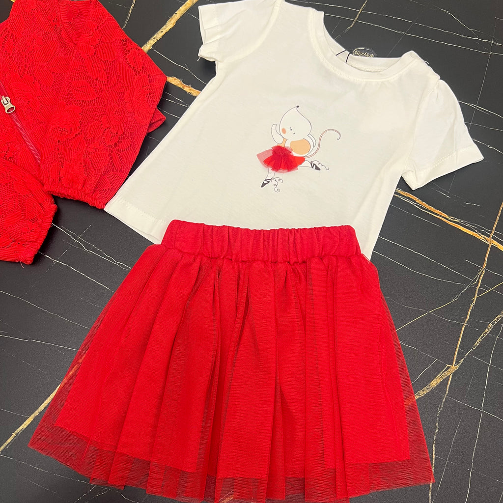Skirt Red Set