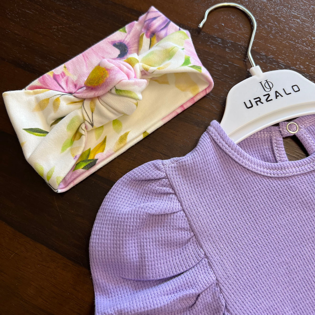 Purple Flower Baby Set