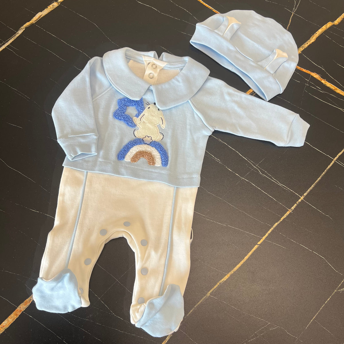 Blue rainbow overall