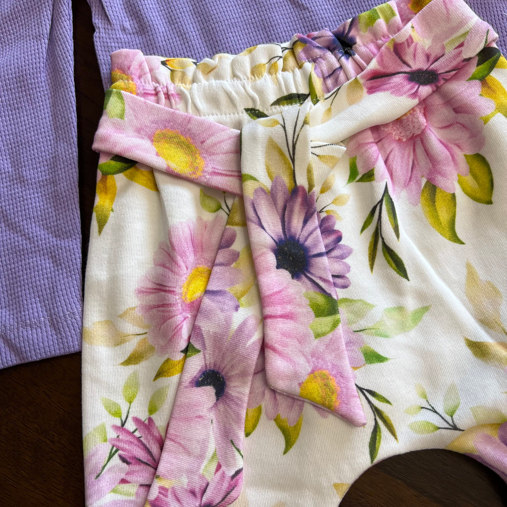 Purple Flower Baby Set